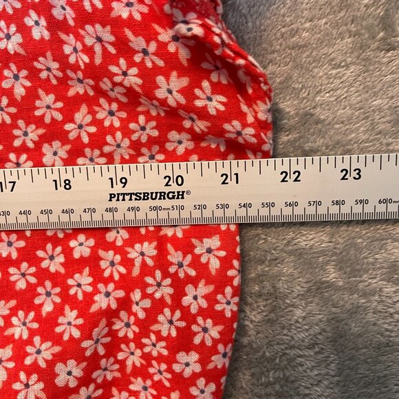 Old Navy Women Classic Bloomcore Ditzy Floral Retro Linen Cotton Button Shirt L - Picture 9 of 12